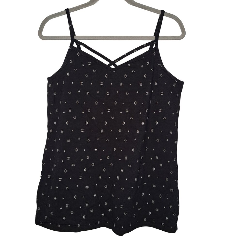 Torrid Black Patterned Strappy Spaghetti Strap Tank Top Plus Size 2